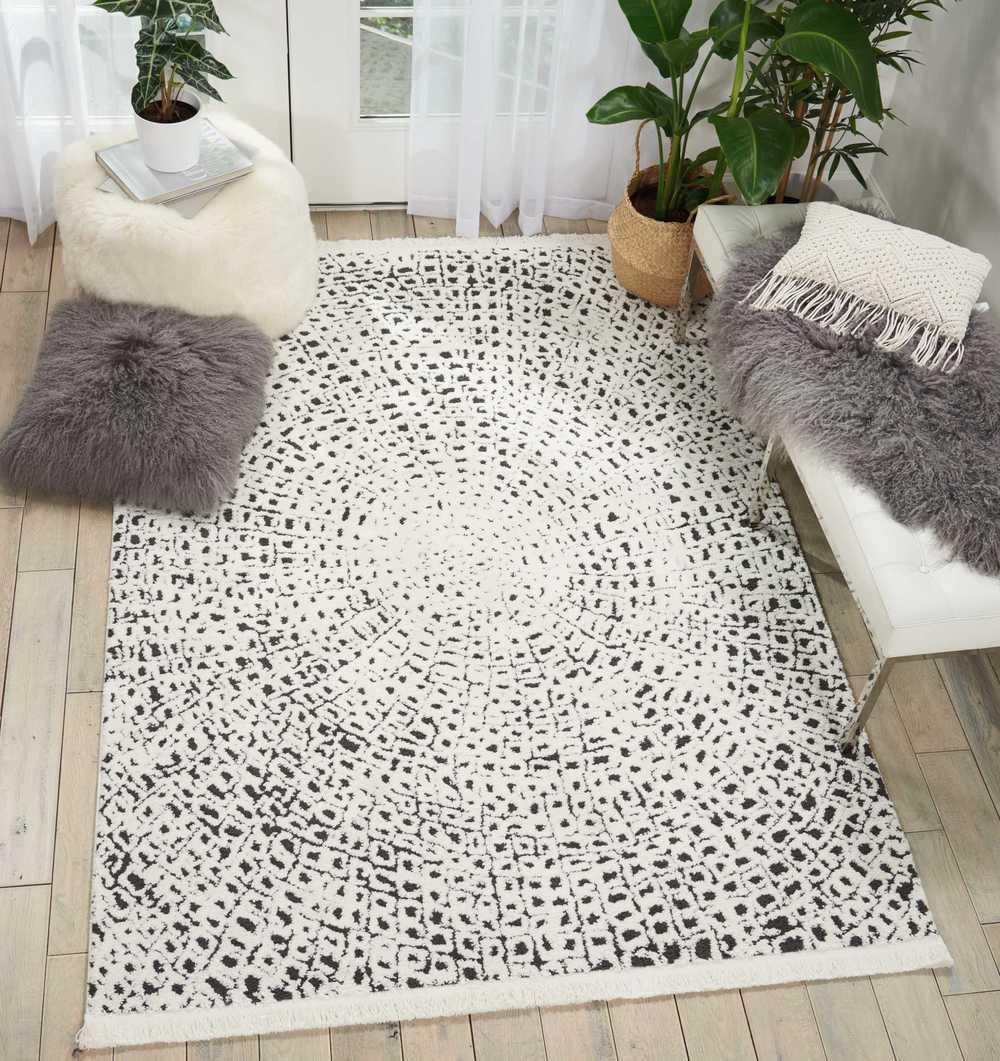 Nourison DWS05 Kamala Area Rug 7'10 X10'6 WHITE Nourison DWS05 Kamala Area Rug 7'10 X10'6 WHITE