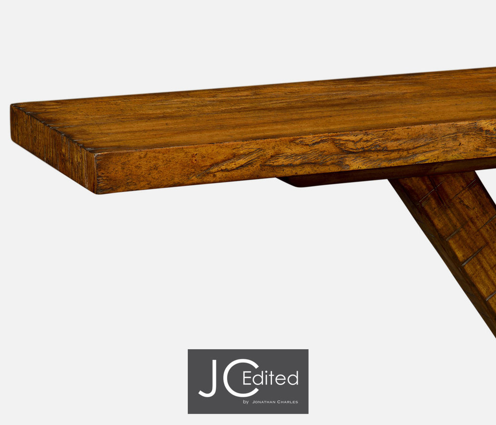Country Walnut Rectangular Console Table by Jonathan Charles