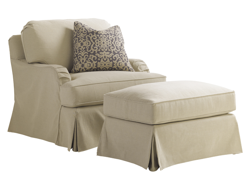 Stowe Slipcover Ottoman Khaki by Lexington Furnitureland South